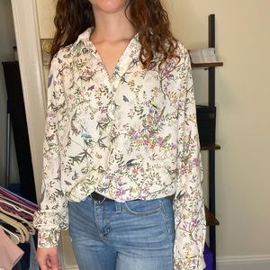 Floral button up blouse